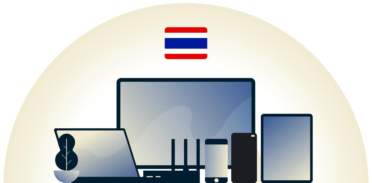 VPN en Tailandia que protege una variedad de dispositivos.